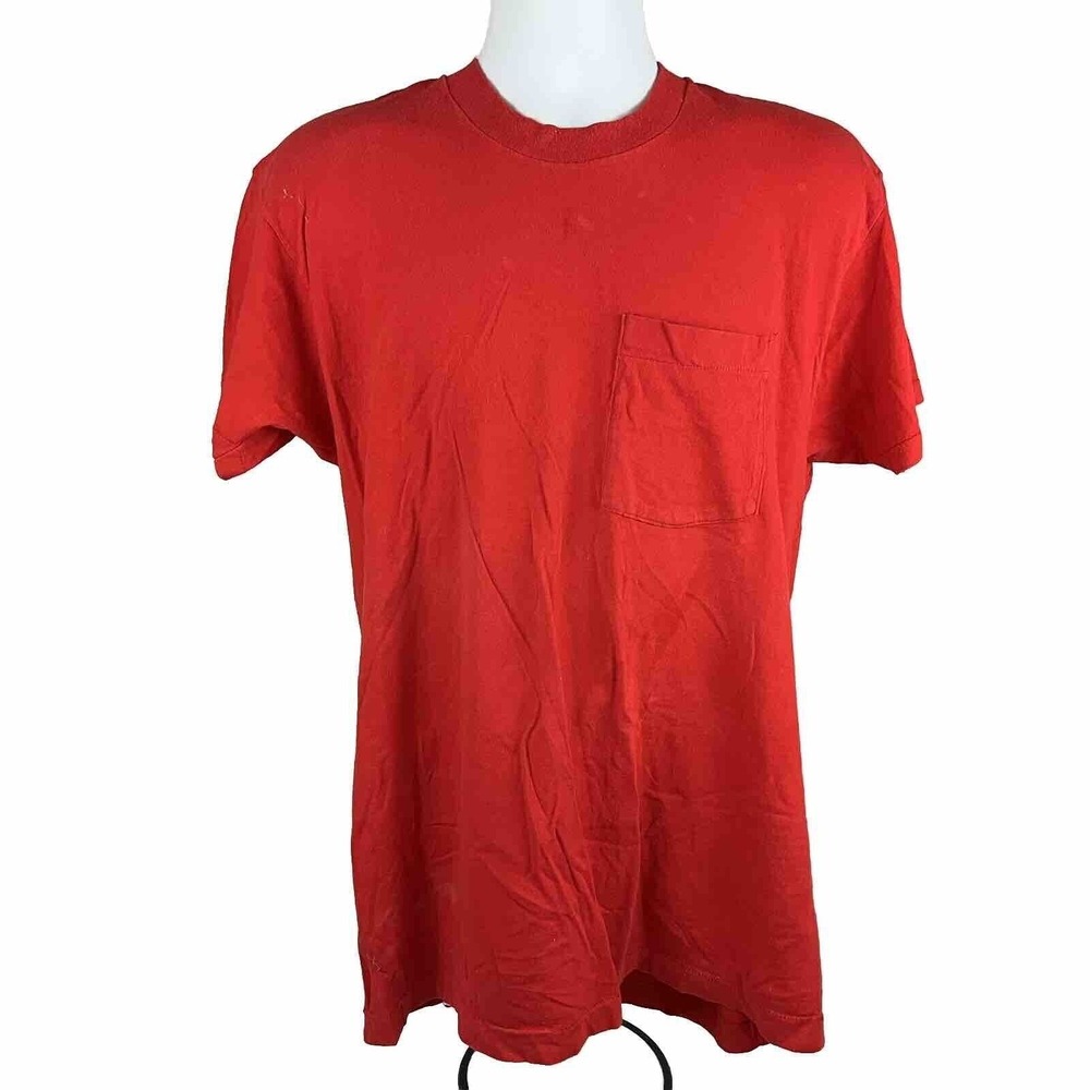 Fruit‎ Of The Loom Casual VTG 90s Blank Red T-Shirt Men's Size XL Single Stitch